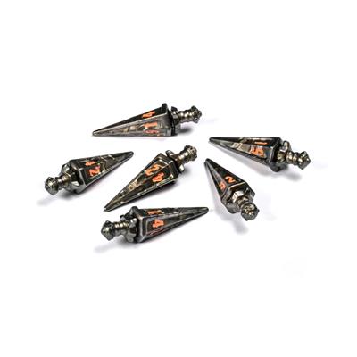 Polyhero Warrior 6 d6 Swords Steel Grey