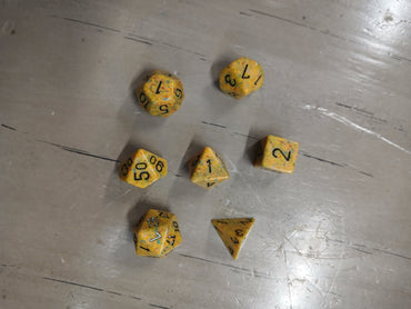 Yellow Rainbow Speckle RPG Dice