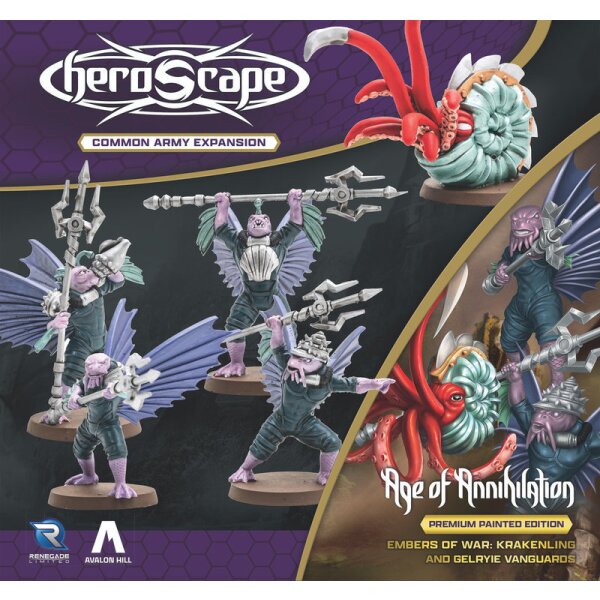 Heroscape Krakenling And Gelryie Vanguards Army Expansion Painted