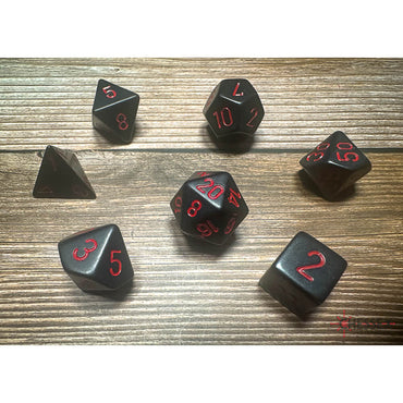 Chessex Opaque Polyhedral Dice Set - Black/Red