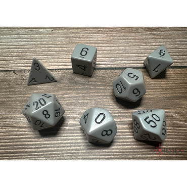 Chessex 25410 Opaque Polyhedral 7 Dice Set Dark Grey/black