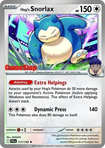 Hop's Snorlax (117/159) (GameStop) (Cosmos Holo) [Scarlet & Violet: Journey Together]