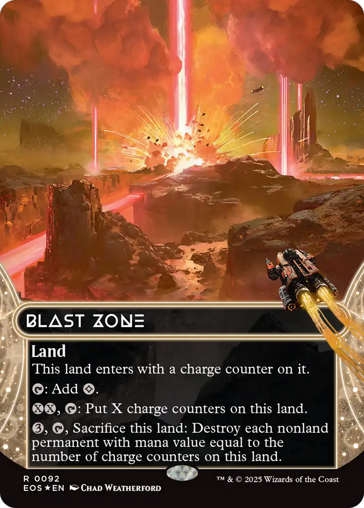 Blast Zone (0092) (Borderless) (Fracture Foil) [Edge of Eternities: Stellar Sights]