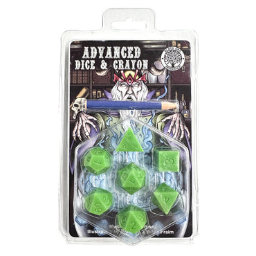 7-Set Advanced Dice & Crayon Set: Green