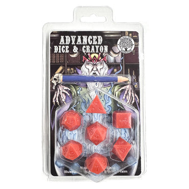 7-Set Advanced Dice & Crayon Set: Red