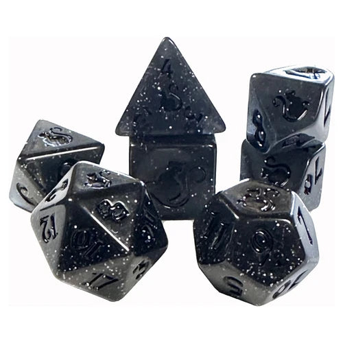 Black Oak Workshop 7-set Shadow Kitty Clacks Dice