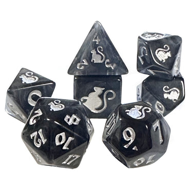Black Oak Workshop 7-set Smokey Kitty Clacks Dice