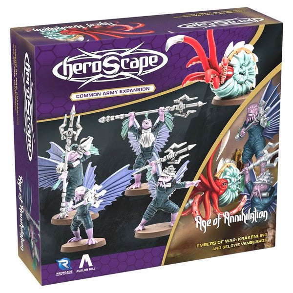 Heroscape Krakenling and Gelyrie Vanguards