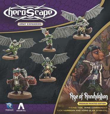 Heroscape Premium Painted Wing Commander Tuck Harrigan and Vorid Glide Strikers