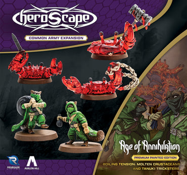 Heroscape Premium Painted Molten Crustaceans and Tanuki Trickstrs