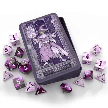 Wizard 16 RPG Dice w/Tin