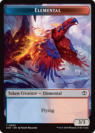 Elemental (0003) // Treasure Double-Sided Token [Secrets of Strixhaven Tokens]