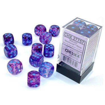 d6 Cube 16mm Luminary Nebula Nocturnal with Blue (12)