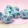 Chessex Opaque Polyhedral Dice Set - Pastel Blue/Black