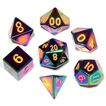 Flame Rainbow Metal 7 Dice Set
