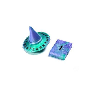 Polyhero Wizard d20 Wizard Hat and d2 Spellbook Aether Mist