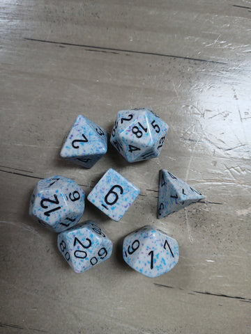 Cream Blue Purple Speckle RPG Dice