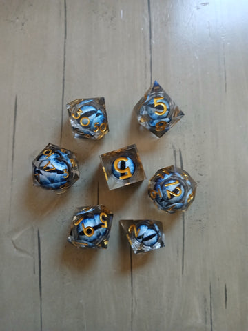 Liquid Core Blue Eyeball RPG Dice