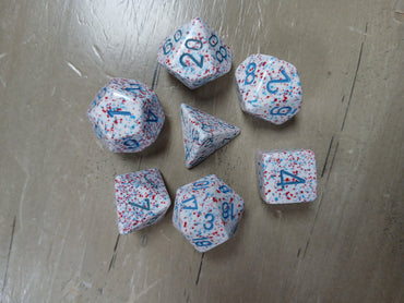 Red White Blue Speckle RPG Dice