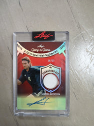 SK-GB1 Gabriel Batistuta Signature Kit Card 14/15 w/Silver Foiling, Autograph and Game Play Jersey Swatch - Leaf Glory of the Game 2026