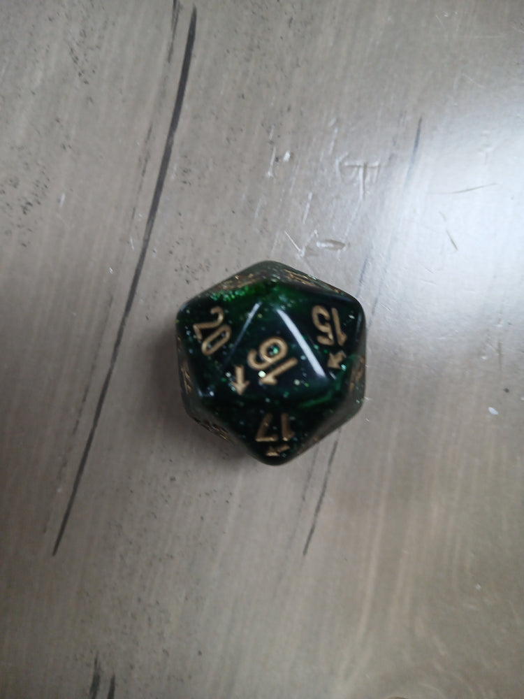 Chessex Emerald Sparkle Swirl 24mm Count Up d20