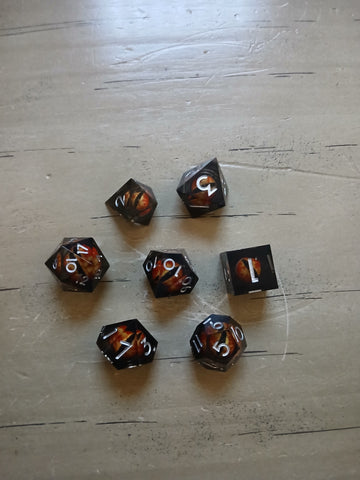 Smoke Liquid Core Fiery Eyeball RPG Dice