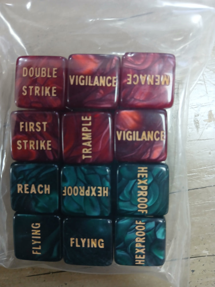 Ability Dice Set - Red Marble/Green Marble