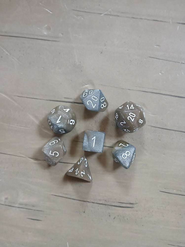 Chessex Gray/Tan Marble Shimmer RPG Dice