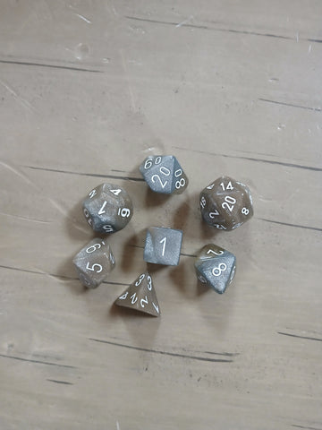 Chessex Gray/Tan Marble Shimmer RPG Dice