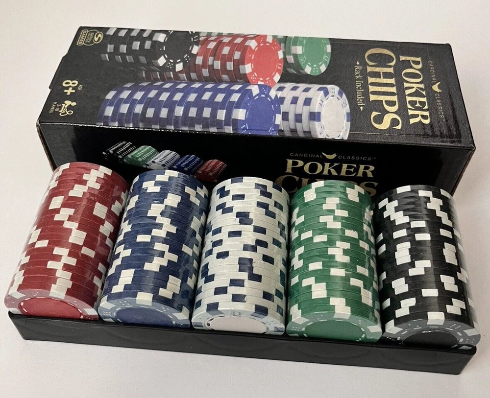 Cardinal Multi-Color Classics Casino Style Poker Chips 100 Pieces Set With Rack