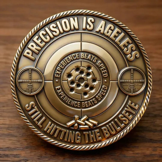 Too Old To Fight Still Shoot Challenge Coin