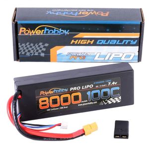 2S 7.4V 8000mAh 100C-200C LiPo Battery with Hardwired XT60 Plug & HC Adapter